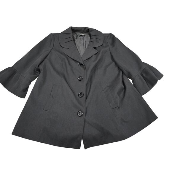 Giorgio Sant' Angelo Bell Sleeve black evening jacket party Size 20W blazer - Picture 1 of 5